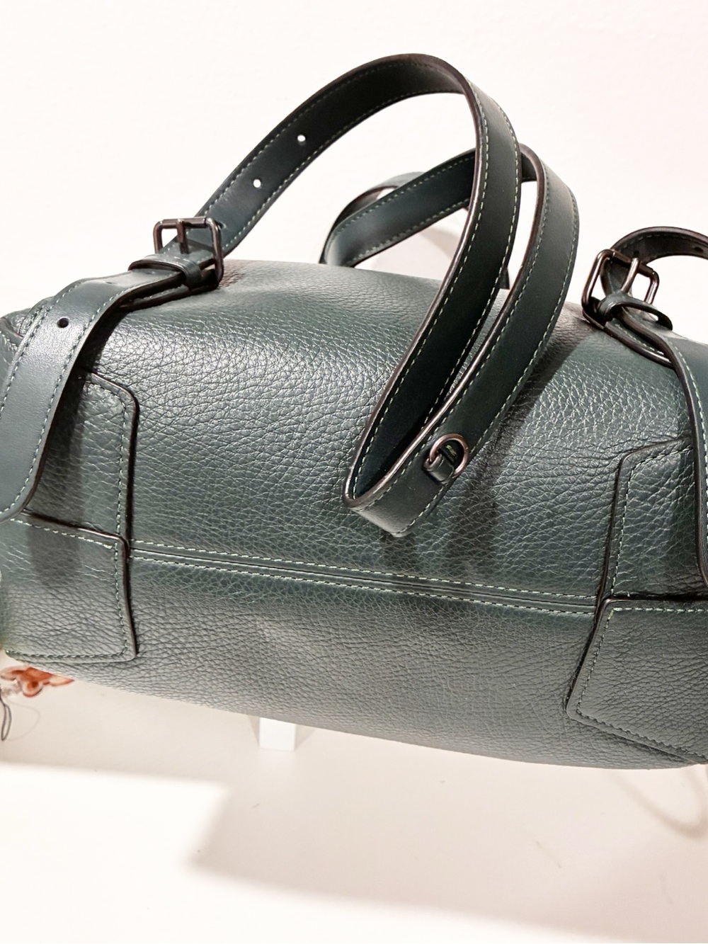COACH Kleo Backpack QB Forest Green Leather Suede Purse - Picture 4 of 6